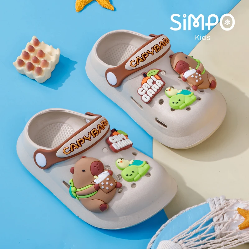 Summer Kids' Garden Clogs Shoes Boys & Girls Beach  Clogs With Charms Lightweight Breathable DesignFor Toddler To Little Kids