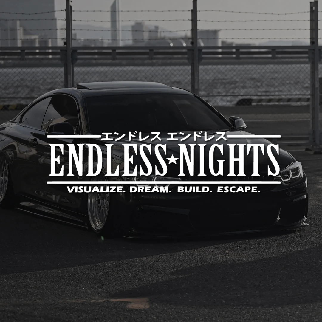 Autocollant de fenêtre de voiture JDM de nuit ENDLESS, autocollant de pare-chocs, bannière de pare-brise, autocollant décoratif de Modification de carrosserie de voiture
