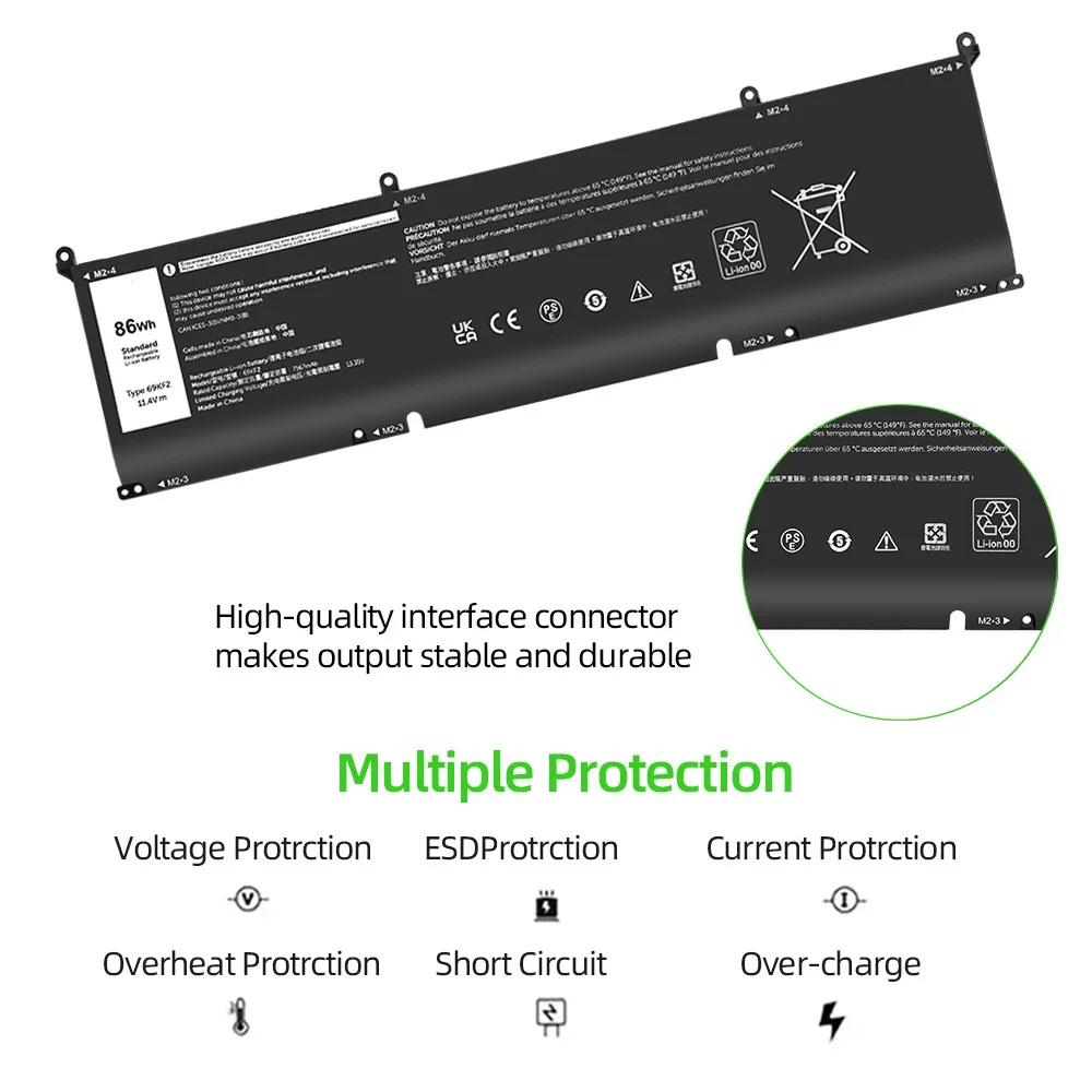 SKOWER 69KF2 Battery for Dell XPS 15 9500 9510 9520 Precision 5550 G15 5511 5515 G7 7500 P91F ALIENWARE M15 R4 R5 R6 M17 R3 R4