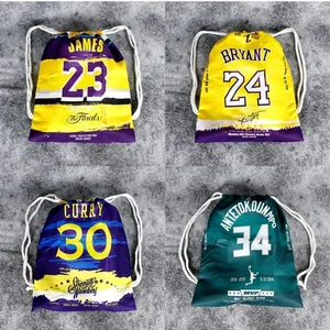 Basketball Star Draw String Rucksack, Aufbewahrungstasche, Tallet -Pocket, Lakers, Kobe, James, Curry, Irving, NBA, Schuh 8 Hauptverkaufs -NBA -Rucksack - №3