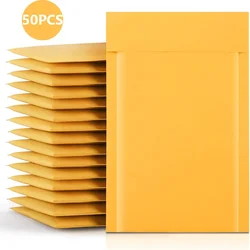 Envelopes De Bolha Kraft, papel acolchoado Mailers, Envelope De Embalagem De Envio, Correio De Correio, Envelope De Armazenamento Postal, 50Pcs