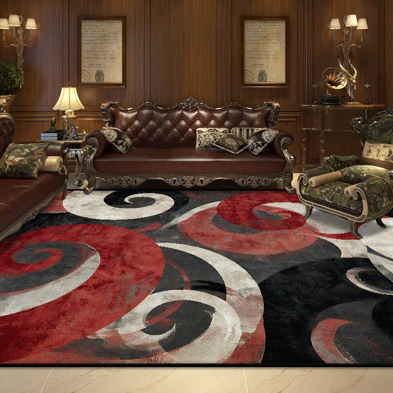 Nordic Abstract Style Carpet Modern Geometric Decoration Living Room Large Size Rugs Bedroom Bedside Fluffy Tatami Floor Mat