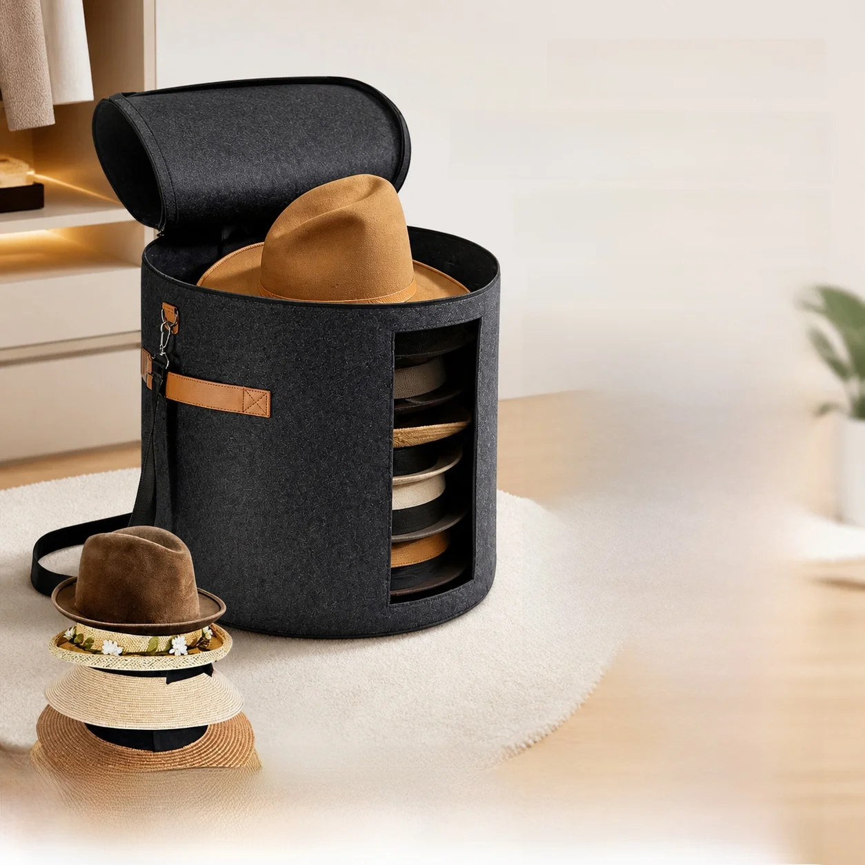 portable-large-capacity-felt-hat-storage-box-fisherman-cap-dustproof-large-brim-hat-storage-organizer-for-closet-hat-racks