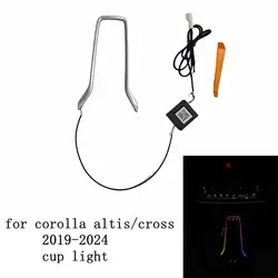 64 color Atmosphere Light Water Cup Storage Box Lamp Fit for Toyota corolla cross/altis 2020 2021 2022 2023 2024