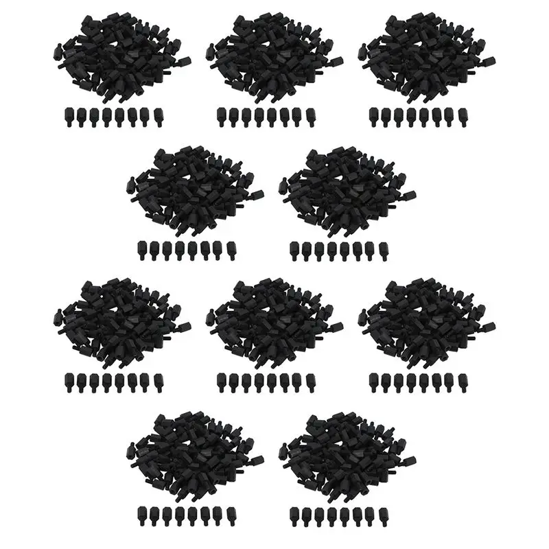AB11-1000Pcs M3 Thread 8Mm+6Mm PCB Fixed Nylon Hex Standoff Spacer Pillar