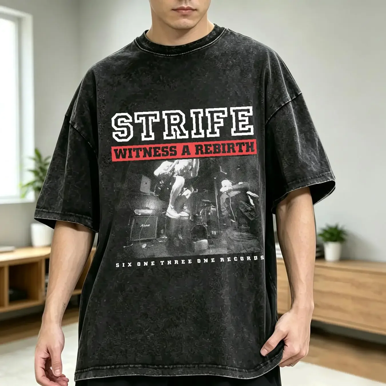 washed T Shirt Vintage 2000s Strife Hardcore Band long or short sleeves vintage Washed streetwear Soft Stylish Breathable