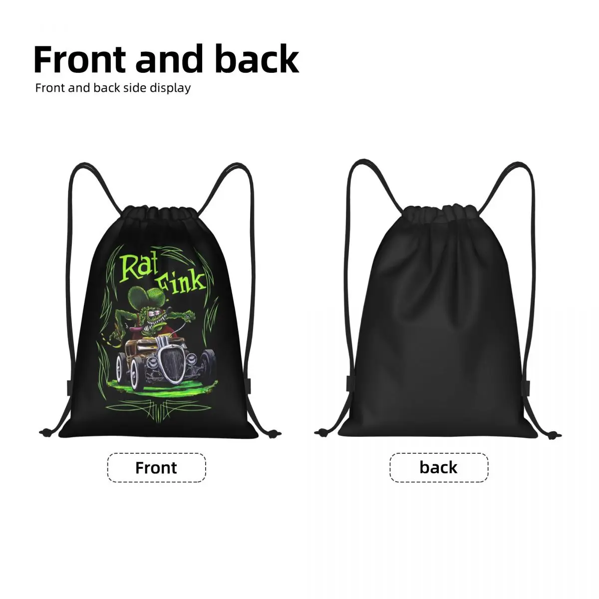 Rat Fink Classic Drawstring Backpack Sports Gym Bag for Men Women Comic Cartoon Training Sackpack