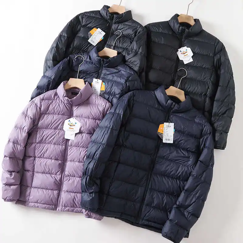 

Легкая, очень теплая мужская пуховая куртка с воротником-стойкой для осени и зимы, молодежная повседневная верхняя одежда стандартной длины