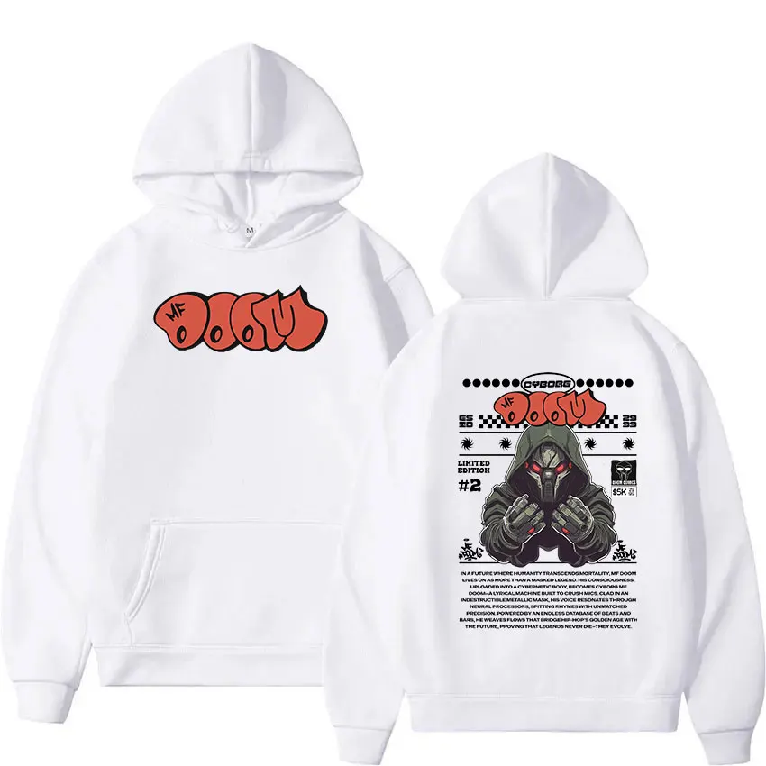 Limited MF DOOM Madvillainy Metal Album Hoodie Men's Hip Hop Loose Pullover Sweatshirt Unisex Retro Oversized Hoodies Streetwear