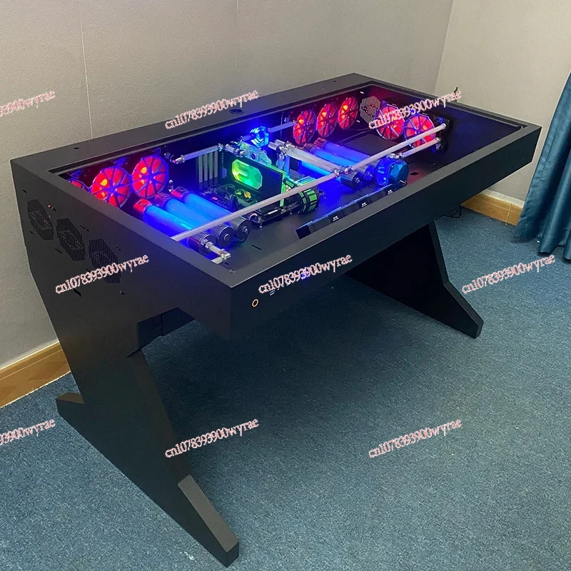 Computer case integrated table high-end desktop fully transparent big case cool sci-fi water-cooled esports table