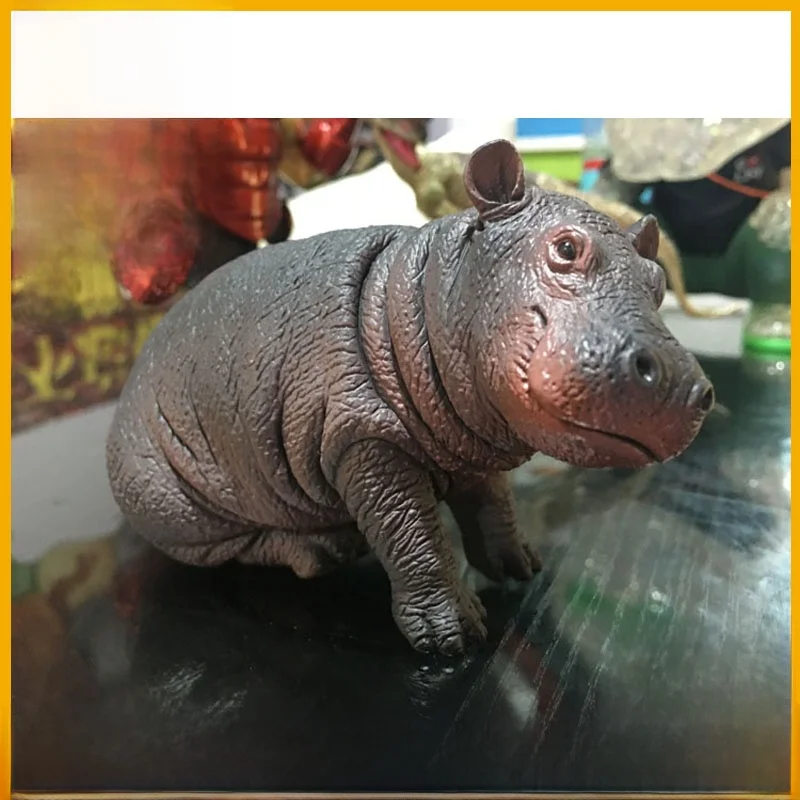 Adorable PNSO Zoo Hippo Bubble African Animal Model Toy Office Decorative Items Simulation Static Doll for  Boys Plastic