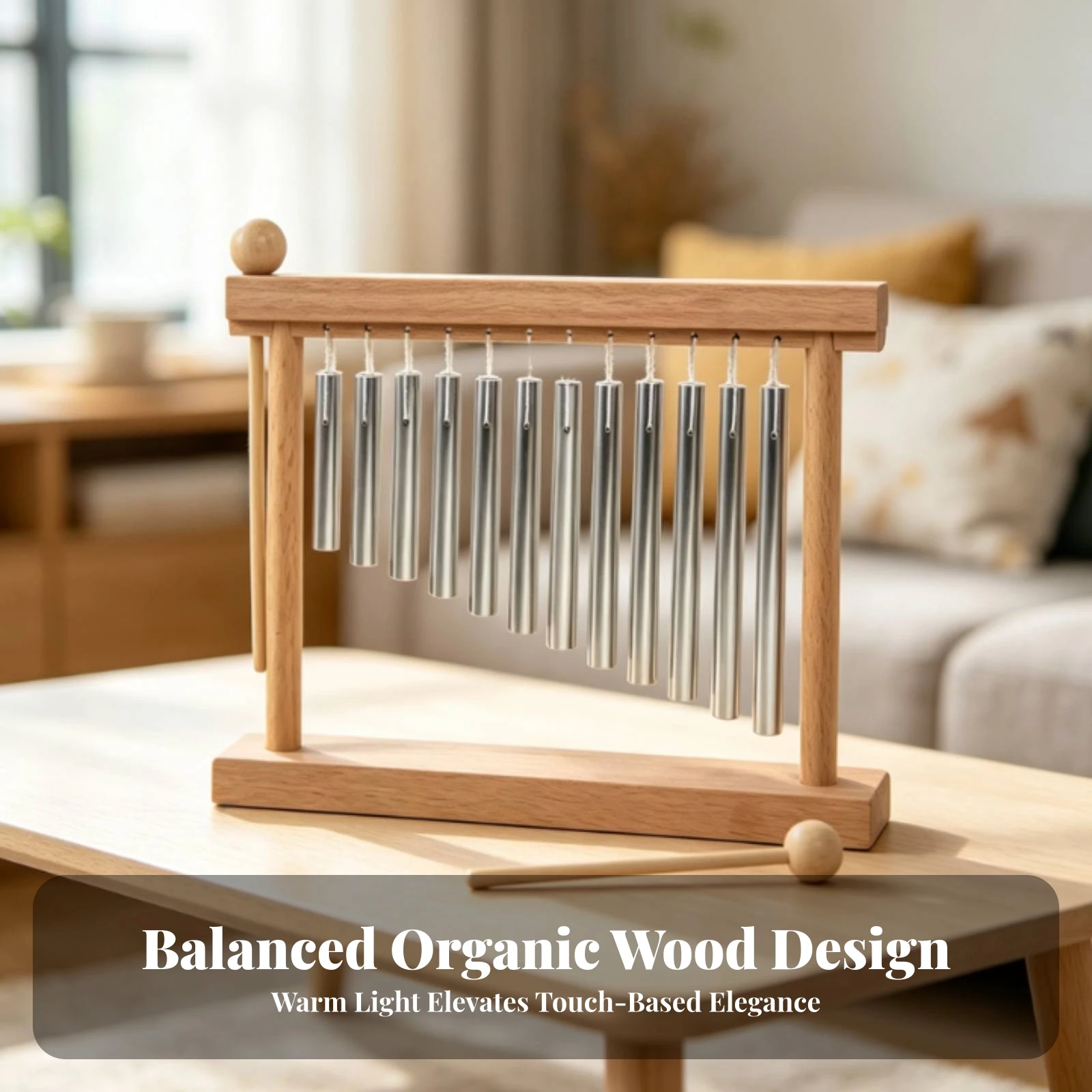 Bar Chime with Mallet Educational Percussion-Style Chime Bar Instrument Compact Resonant for Preschoolers
