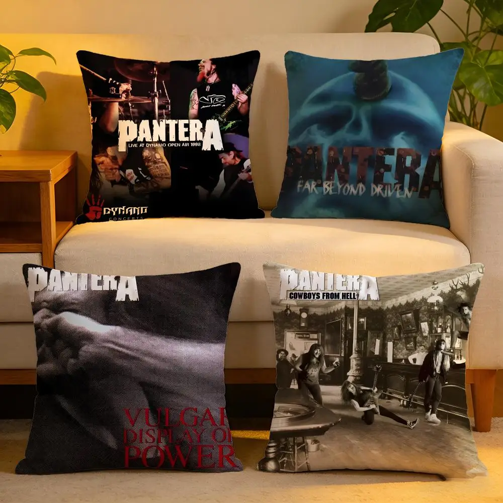 

Cushion Cover Linen Skin-Friendly Soft Decorative Case for Sofa Home Decor P-Pantera Band Pillow cover