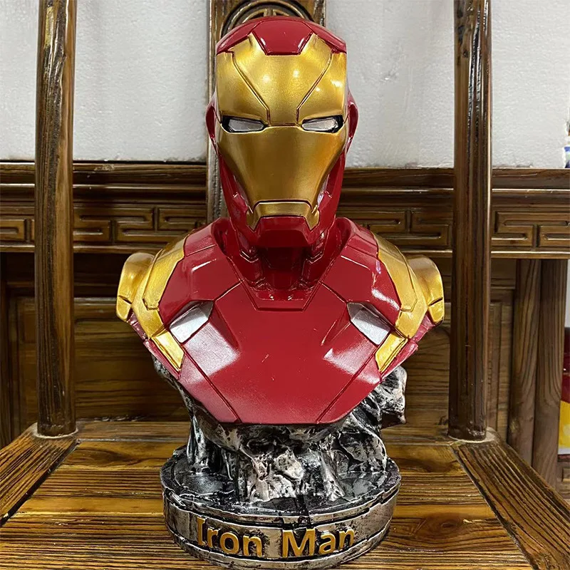 

36cm Marvel Iron Man Bust Action Figure Resin Statue Collection Hero Model Room Decoration Art Sculpture Crafts Gift Decoratio