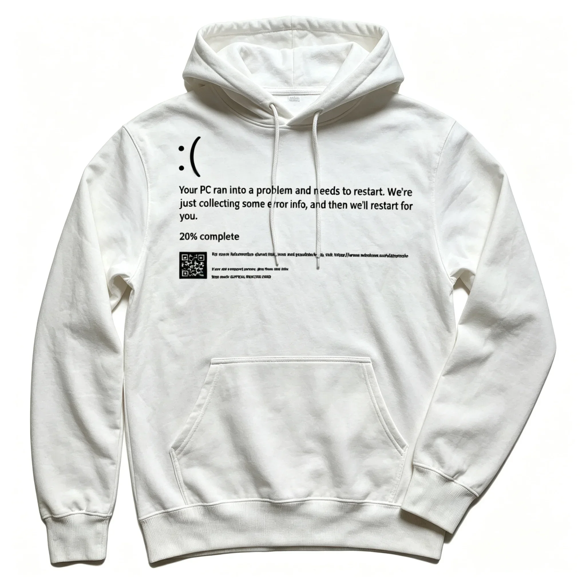 2026-27 Best-seling Men Halloween Geek Hoodie Funny Computer Error ScreenPrint Sweatshirt Casual Street Style LongSleeve Hooded