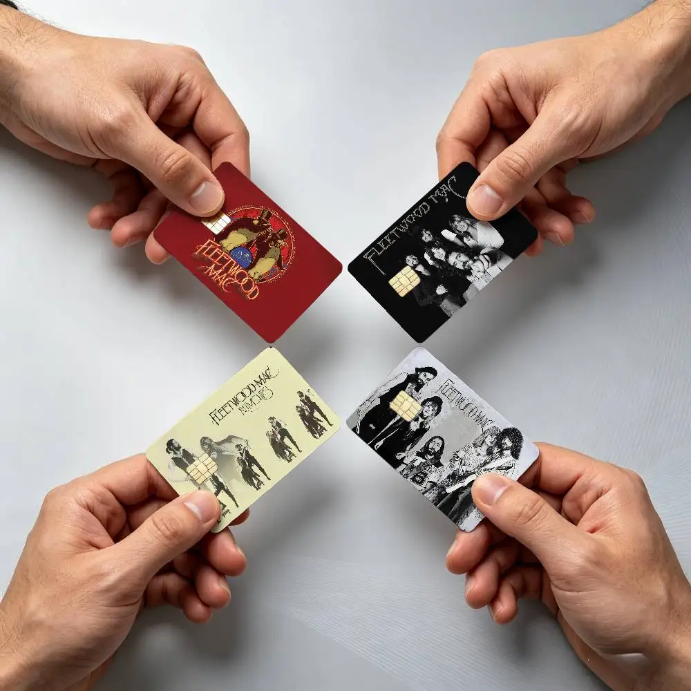 F-Fleetwood Mac Rock Band 4Pcs!Fade-Resistant, Wear-Resistant, Scratch-Resistant  Bank Card Sticker (Debit Card)