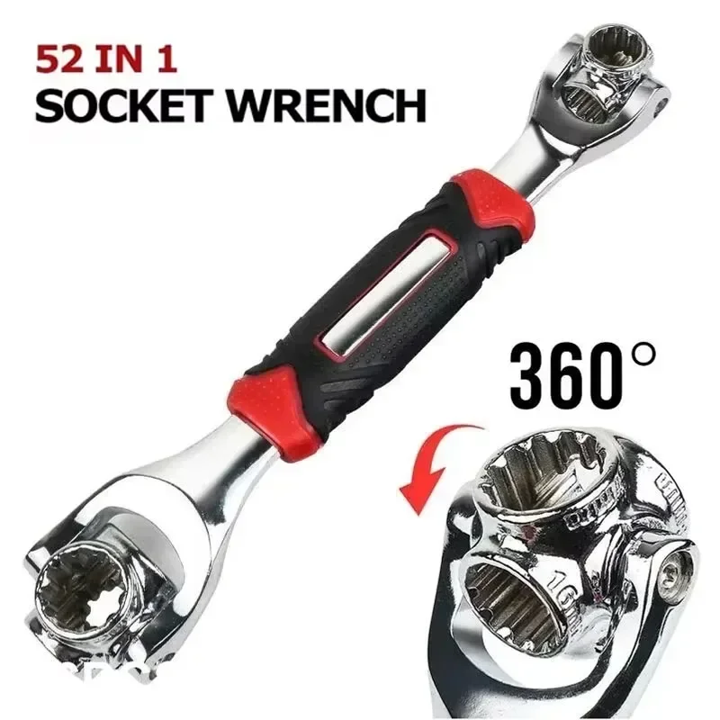 

1Pc Multi-function Wrench Socket Wrench with 360 Degree Rotating Head - Ideal for Furniture, Cars, Boats, Etc