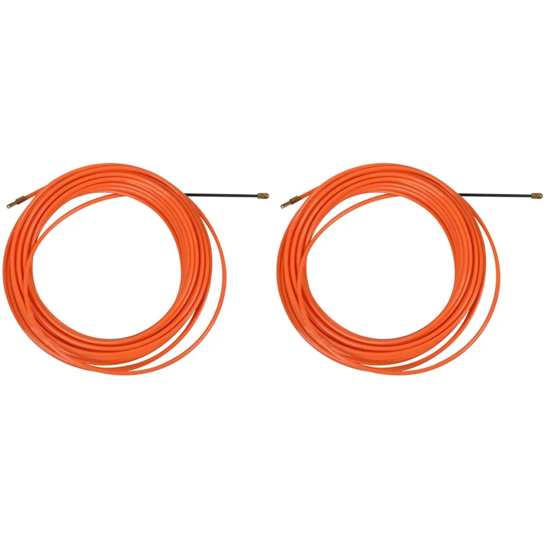 AA49 2 Pz 4 Mm 15 Metri Arancione Dispositivo di Guida Cavo Elettrico In Nylon Push Estrattori Condotto Serpente Rodder Pesce Nastro Filo