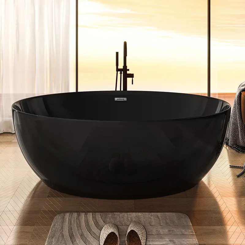 Acrylic household seamless integrated color bathtub oval thin edge princess adult bath tub