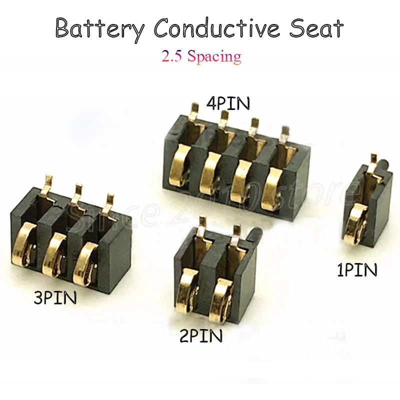 1Piece BC-36 Battery Holder 2.5 Spacing 1PIN/2PIN/3PIN/4PIN Gold-plated Spring Charging Connector Conductive Holder Get Gilded