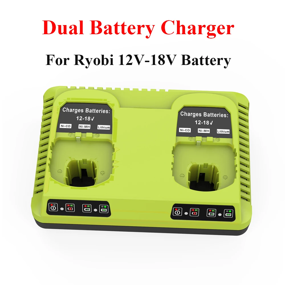 

Зарядное устройство для Ryobi, P117, 12В-18В, для литий-ионных и никелевых аккумуляторов, с двумя портами