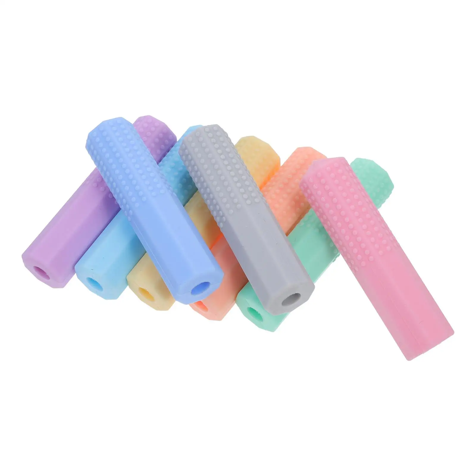 

8 Pcs Pen Cap Chewy Tubes for Sensory Kids Pencils Eraser Caps Toppers Vibrant Colors Silicone chewing tools pencil