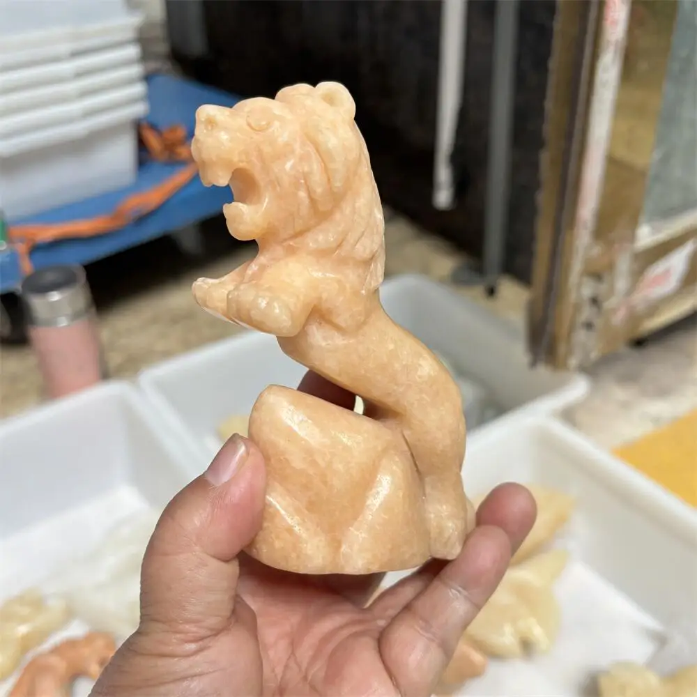 1PCS Natural Yellow Quartz Lion Animal Carving - Polished Reiki Healing Fengshui High-Quality Room Decor Energy Gift