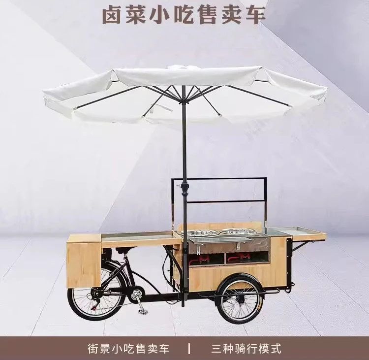 Snack food truck, stall multi-functional snack truck, three-wheeled takeaway truck