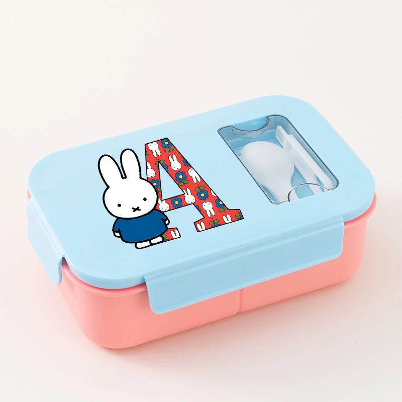 

Miffys Lunch Box Cartoon Letter A-Z Print Lunchboxs Student Portable Large Capacity Food Storage Container Kawaii Dinner Case