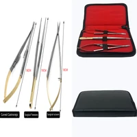 Kit Dental profesional de 3 uds, porta agujas Castroviejo de 18cm, tijeras quirúrgicas, pinzas para implantes de ortodoncia