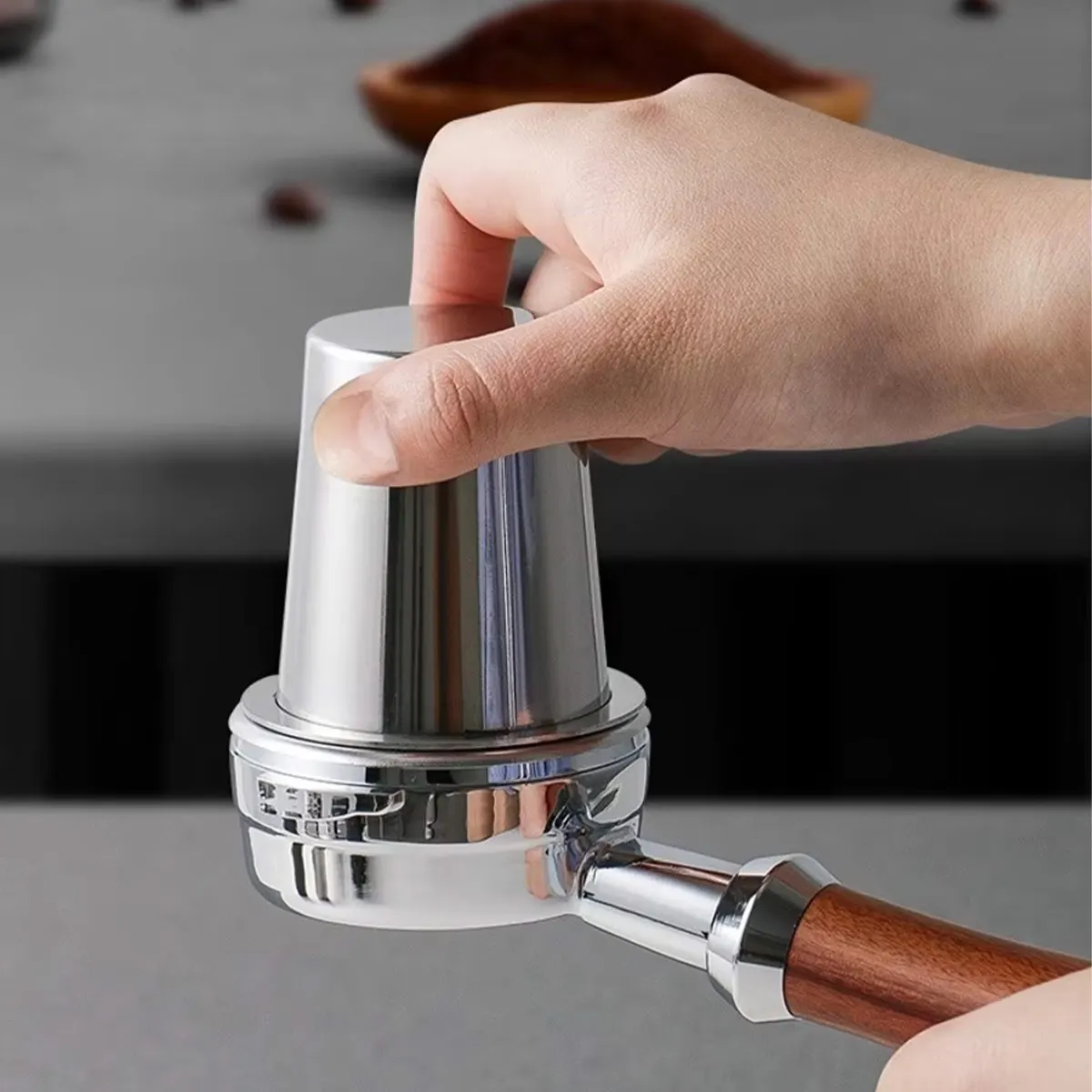 Stainless Steel Coffee Machine Powder Catcher Cup, Freshly Ground Coffee Bean Measuring Cup, Aroma Cup, 51/53/58 Universal Powder Catcher