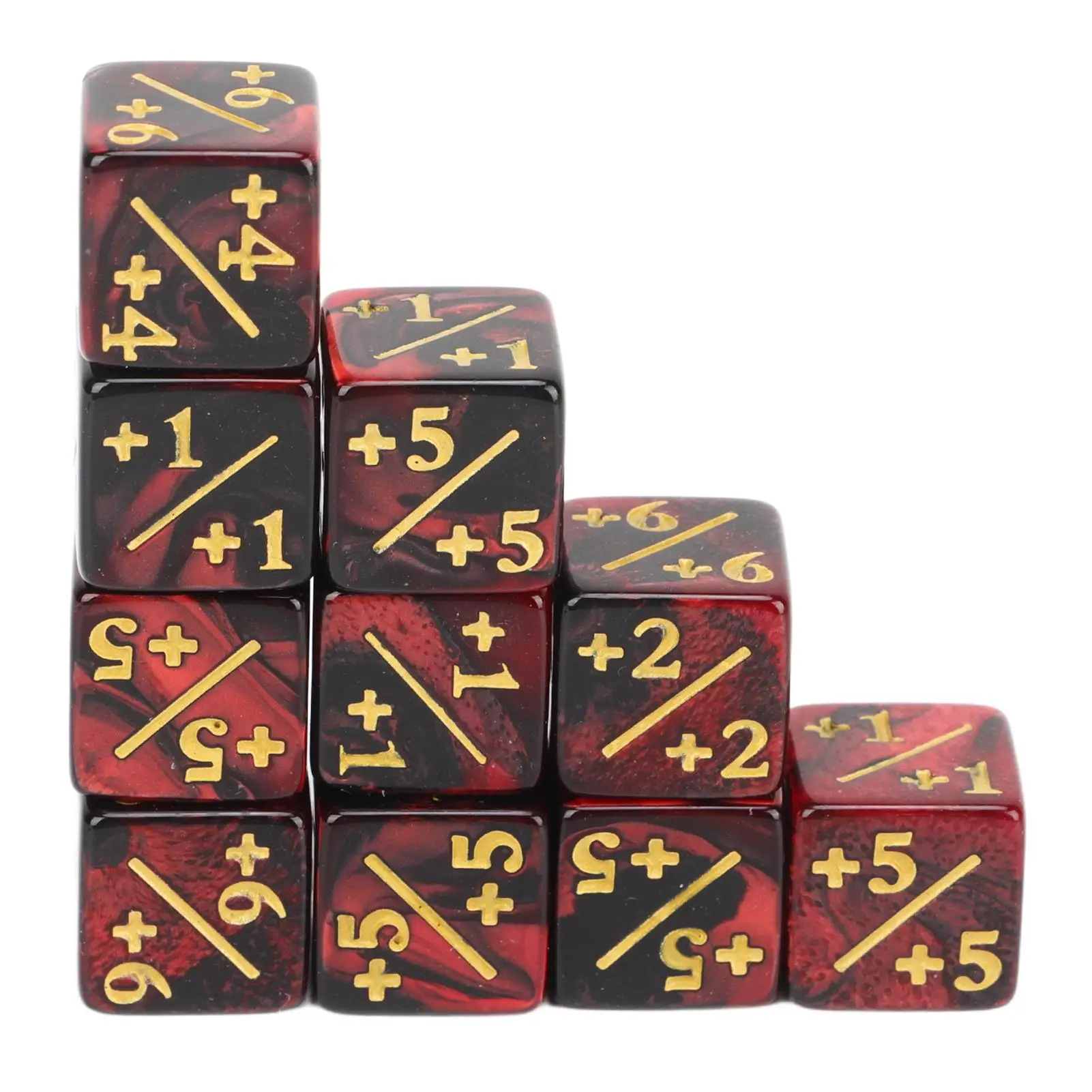 Dual Color 6-Sided Dice Set - Wear-Resistant Acrylic for Math Games & Compact Use