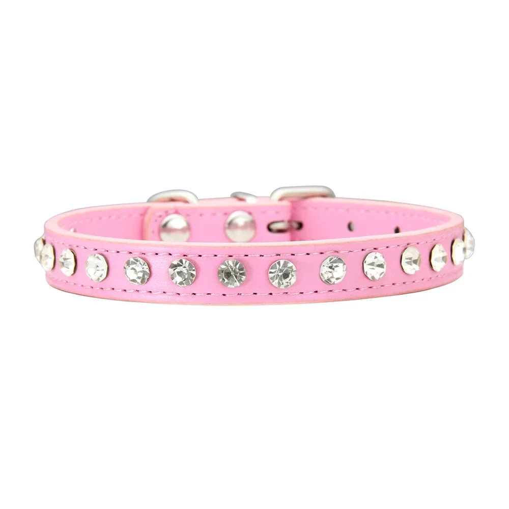 Personalizzati Strass Collare di Cane di 16 Colori di Cuoio DELL\'UNITÀ di elaborazione per il Piccolo Cane Cucciolo di Chihuahua Rosa Cinghia Pet