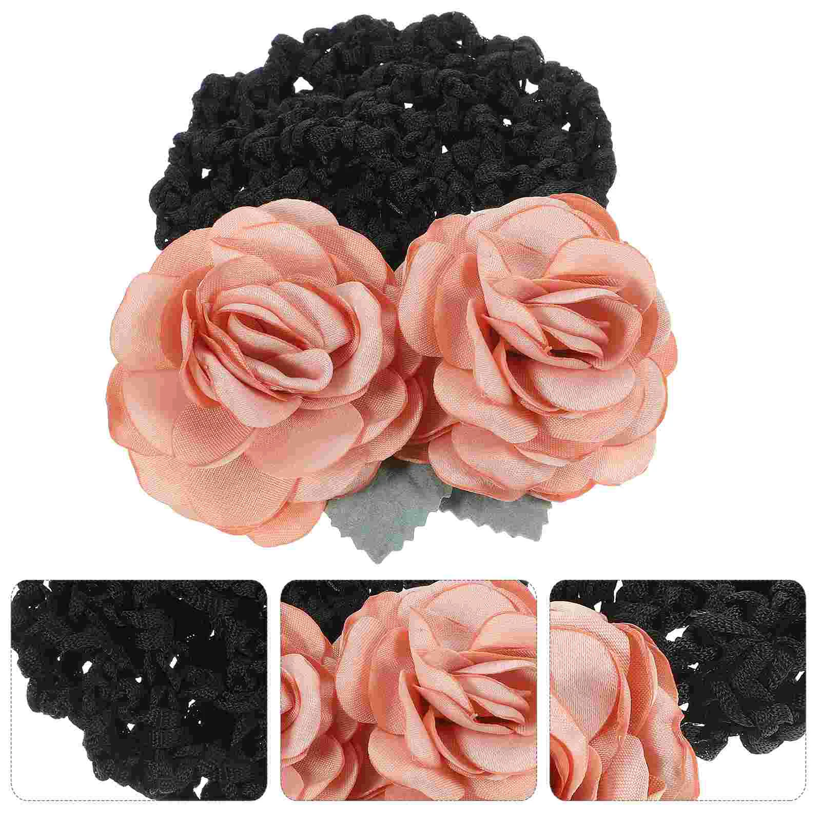 Hair Net by Hand Handmade Nets Nest Scarf Flower Design Women Hairnets Fabric for Airplane Accessory