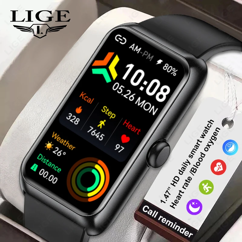

LIGE новые умные часы с сенсорным экраном, мужские напоминания о вызове, женский браслет, 100+ спортивных режимов, мониторинг сердечного ритма, мужские умные часы