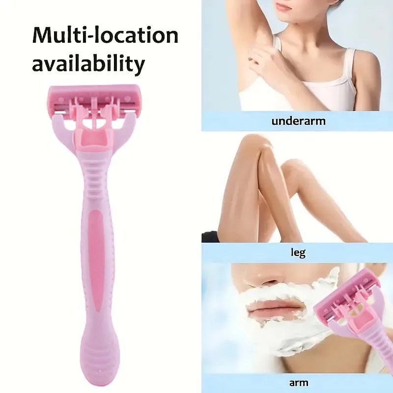 เครื่องโกนหนวดสำหรับสุภาพสตรีคุณภาพสูง ใบมีดทนทาน ด้ามจับสบาย ทำความสะอาดง่าย ปราศจากน้ำมัน ของขวัญเพื่อความงามและเทศกาลต่างๆ