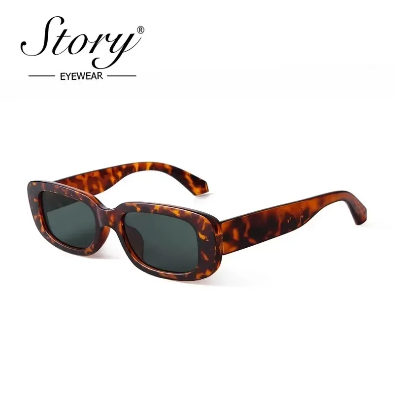 STORY Vintage Rectangle Sunglasses for Women 2020 Brand Designer Classic Retro Leopard Small Square Sun Glasses Shades S77087H