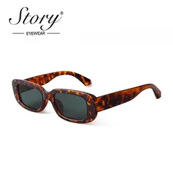STORY Vintage Rectangle Sunglasses for Women 2020 Brand Designer Classic Retro Leopard Small Square Sun Glasses Shades S77087H