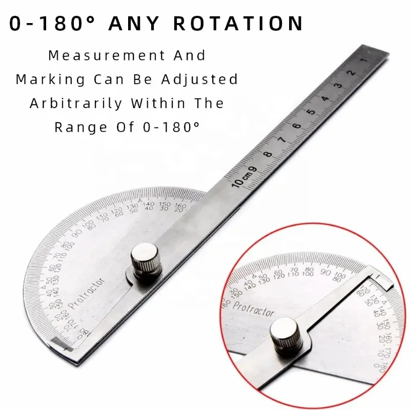 Protractor Angle Ruler Dividing Gauge Angle Ruler 180 Degree Semi Circular Carpenter Angle Ruler 14cm 1PC