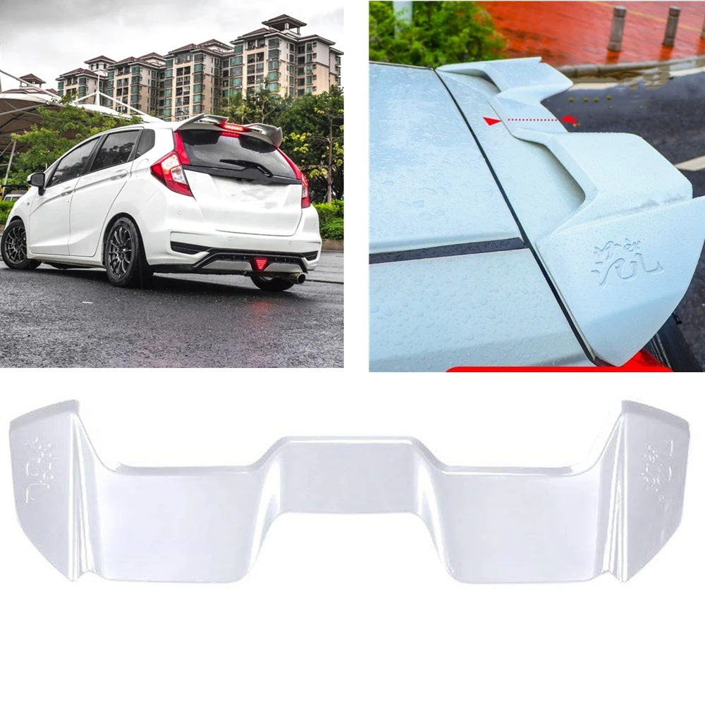 YOFER Rear Spoiler Roof Wing For Honda Fit Jazz GK5 Hatchback 2014-2019 Car Rear Tail Fin Tailgate Lid Trunk Lip Guard Board