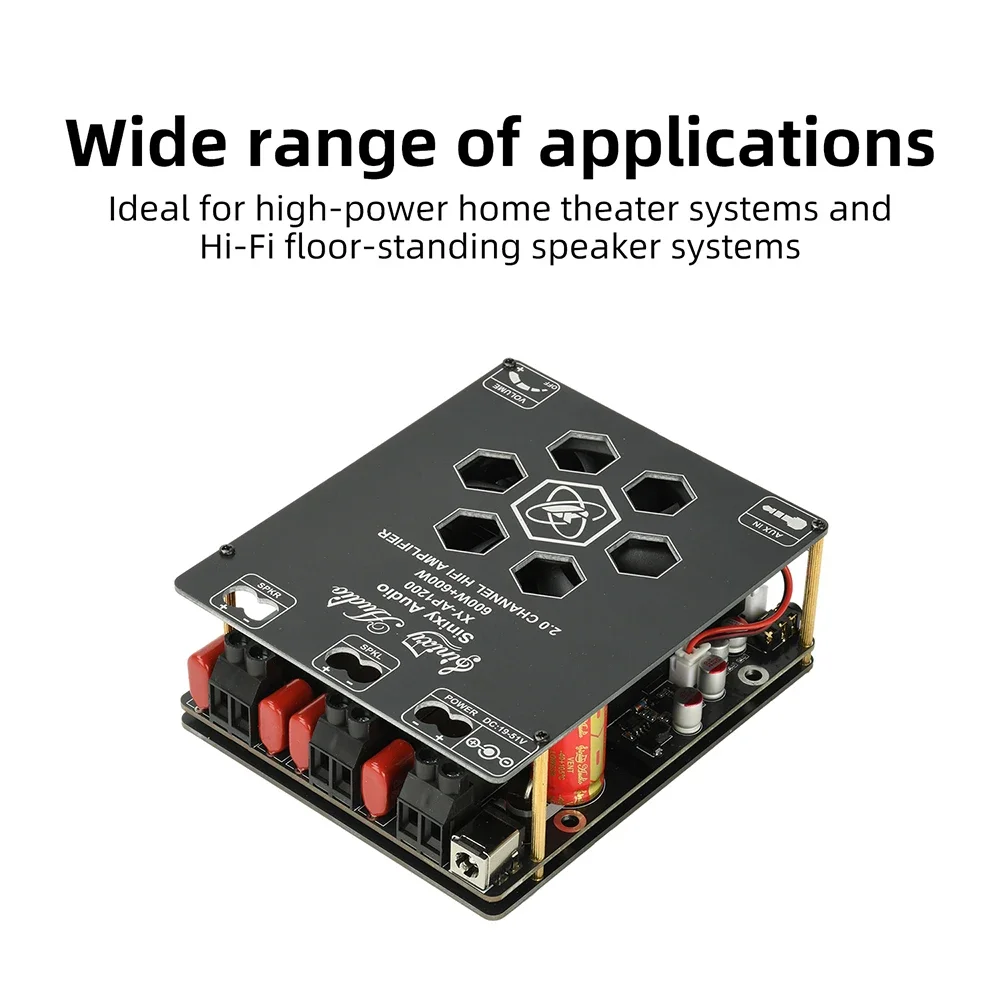 Hochleistungs-Doppelkanal-Endstufenverstärker 1200W 600W+600W DC 19-51V 10A TPA3255 Reine Endstufenschaltung mit einstellbarer Verstärkung – Detail 8