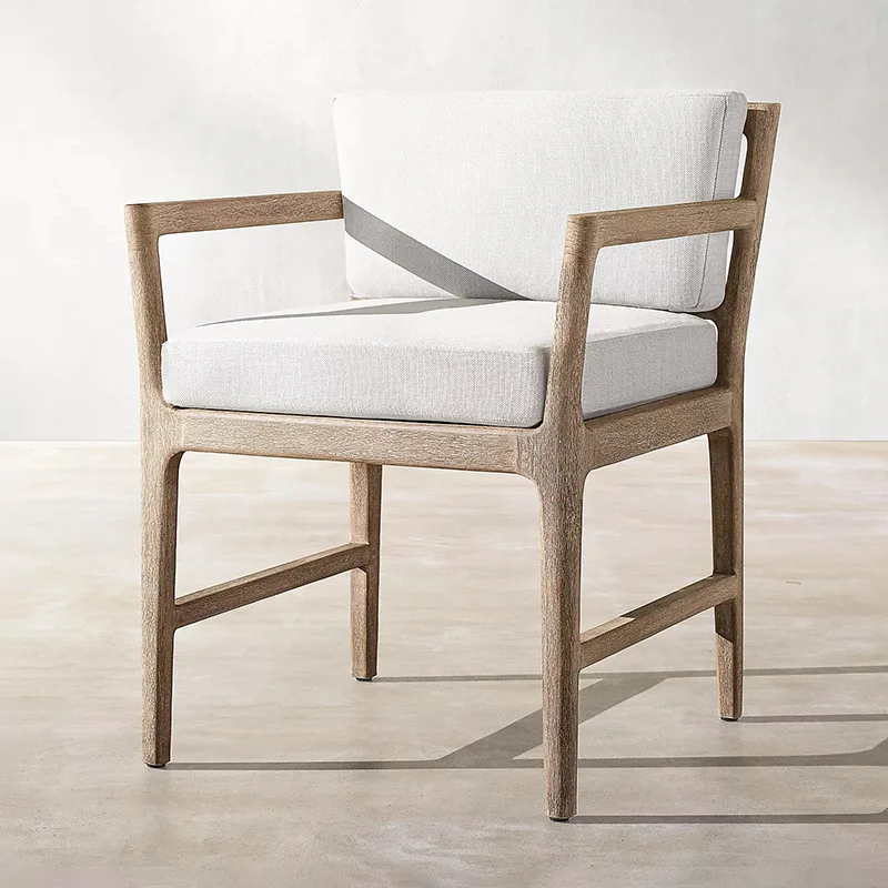 طاولة وكراسي من خشب الساج في الهواء الطلق، كرسي شرفة من الخشب المحافظ، كرسي فناء حديقة، مجموعة طاولة طعام ترفيهية خارجية #6