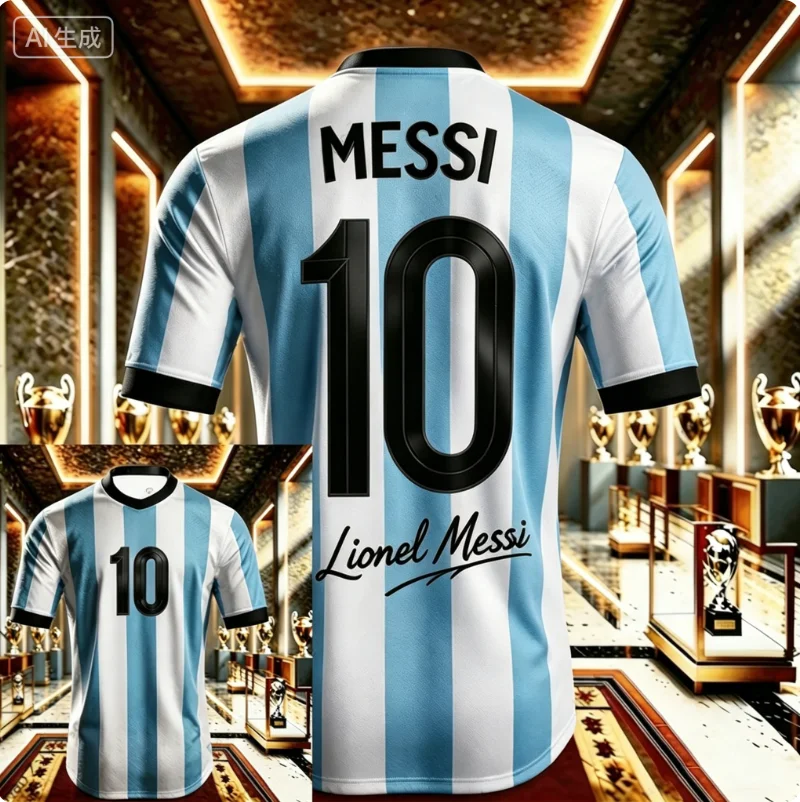 2026 Messi No. 10 Commemorative Edition Soccer Jersey_T-Shirt — Men's Argentina Sports T-Shirt  Soccer Training