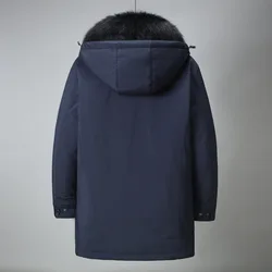 Winter Kapuze Daunen jacke Männer mittellang tragen mittleren Alters und ältere Puffer Jacke Mann Mantel männlich Trench Parka 2023 Mantel