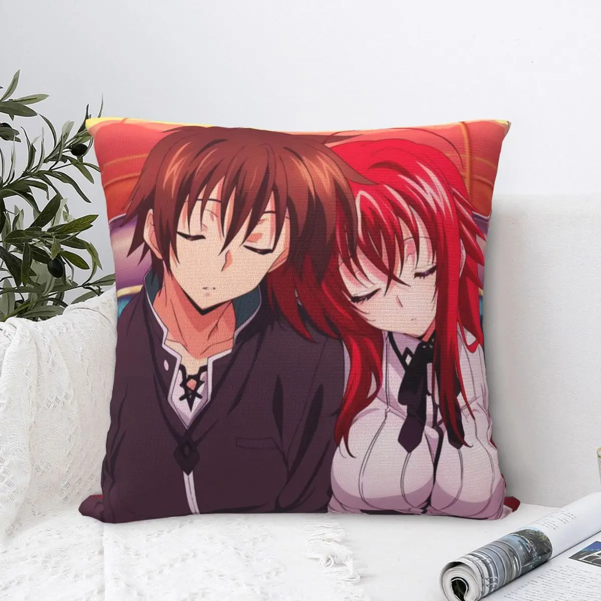 High School DxD Rias Gremory Pillow Covers Stuff Cushion Cover Decoration Pillow Case Cover Home Zippered 40X40cm Multi Size