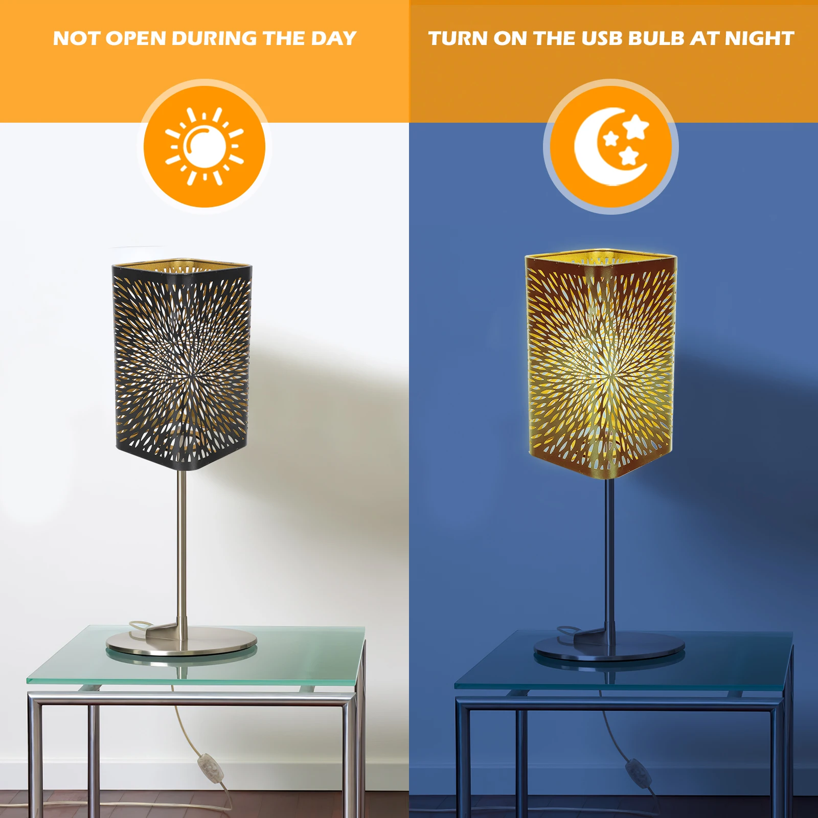 

Iron Lampshade Hollow Carved Durable Stable Structure Convenient Remove Bedside Bedroom Living Room Lamp Cover Shade