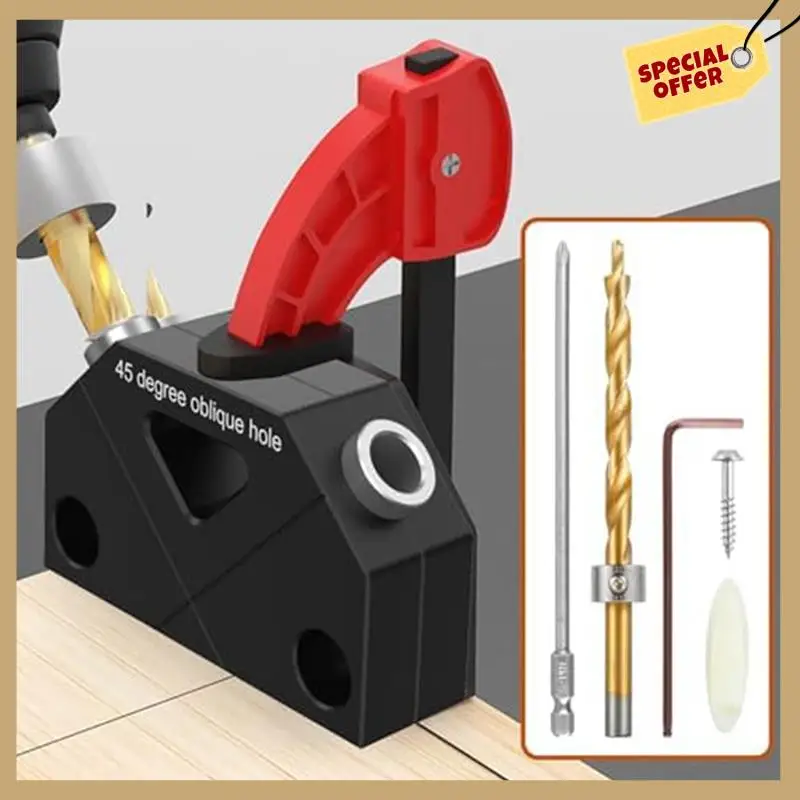 

45° Angle Drill Guide Jig Aluminum Dowel Jig Kit Woodworking Joint Angle Tool For Angled Dowel Joint(A 8.0 Diamond Set) Durable