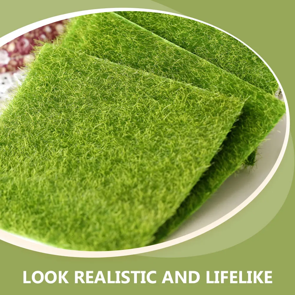 

Faux Grass Simulated Fake Turf Decor for Crafts Realistic Garden Lawn Decoration