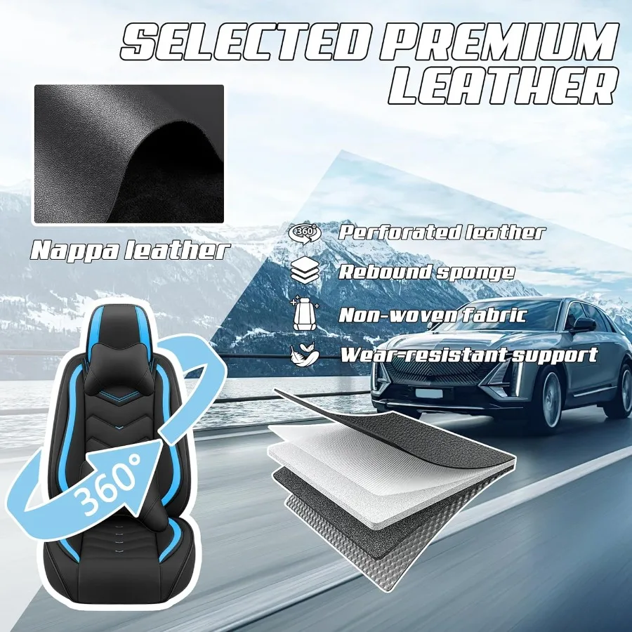 أغطية مقاعد السيارة مناسبة لبورشه كايين eHybrid 20002025 أغطية مقاعد رياضية أنيقة مقاومة للماء ومقاومة للاهتراء من جلد نابا الفاخر