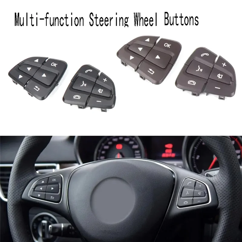 

Nuevos botones interruptor volante multifunción para Merces Benz AB GLA GLS GLE W176 W246 W166 0999050600 0999050700 Par negro
